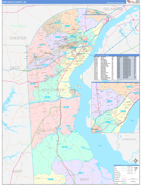 New Castle County, DE Wall Map